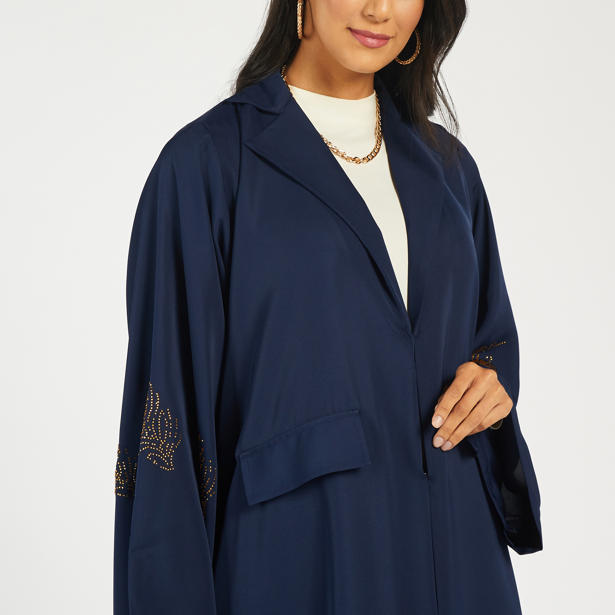 Nukhbaa Embellished Abaya with Notch Lapel-women-arabicclothing-abayas-image-4