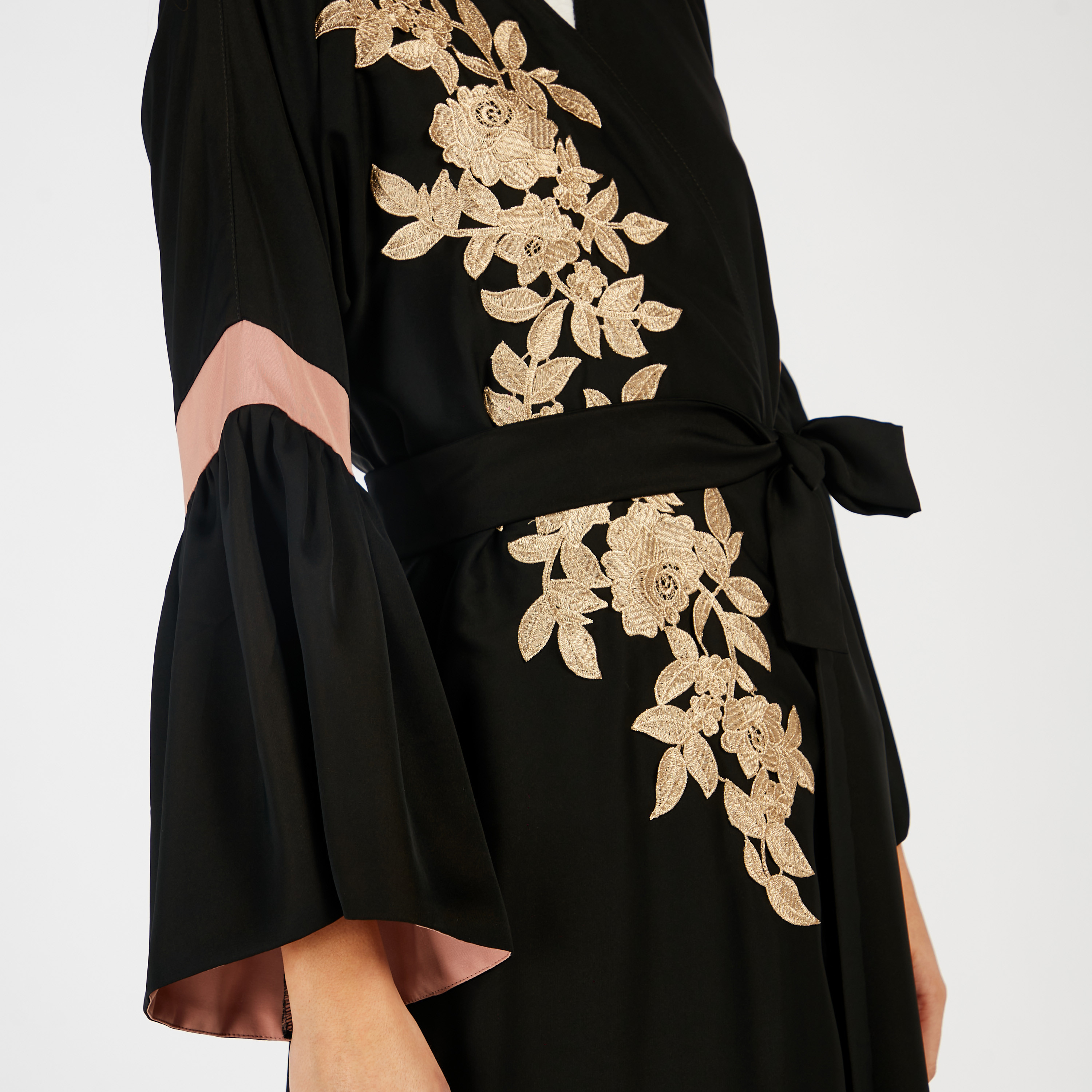 Nukhbaa 2-Piece Floral Embellished Abaya and Scarf Set-women-arabicclothing-abayas-image-4