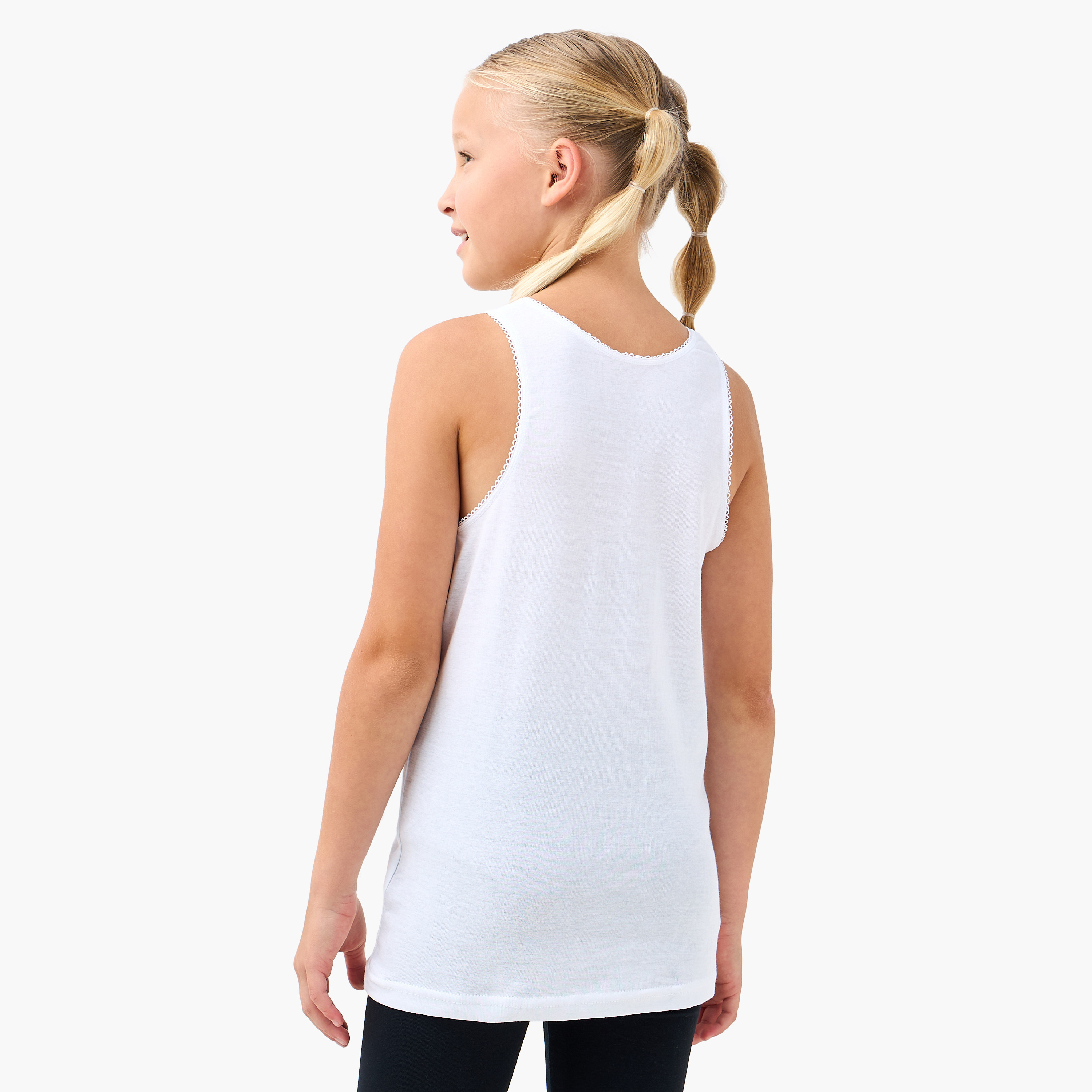 Juniors Solid Vest with Lace Detail - Set of 3-girls-clothing-innerwear-vests-image-3