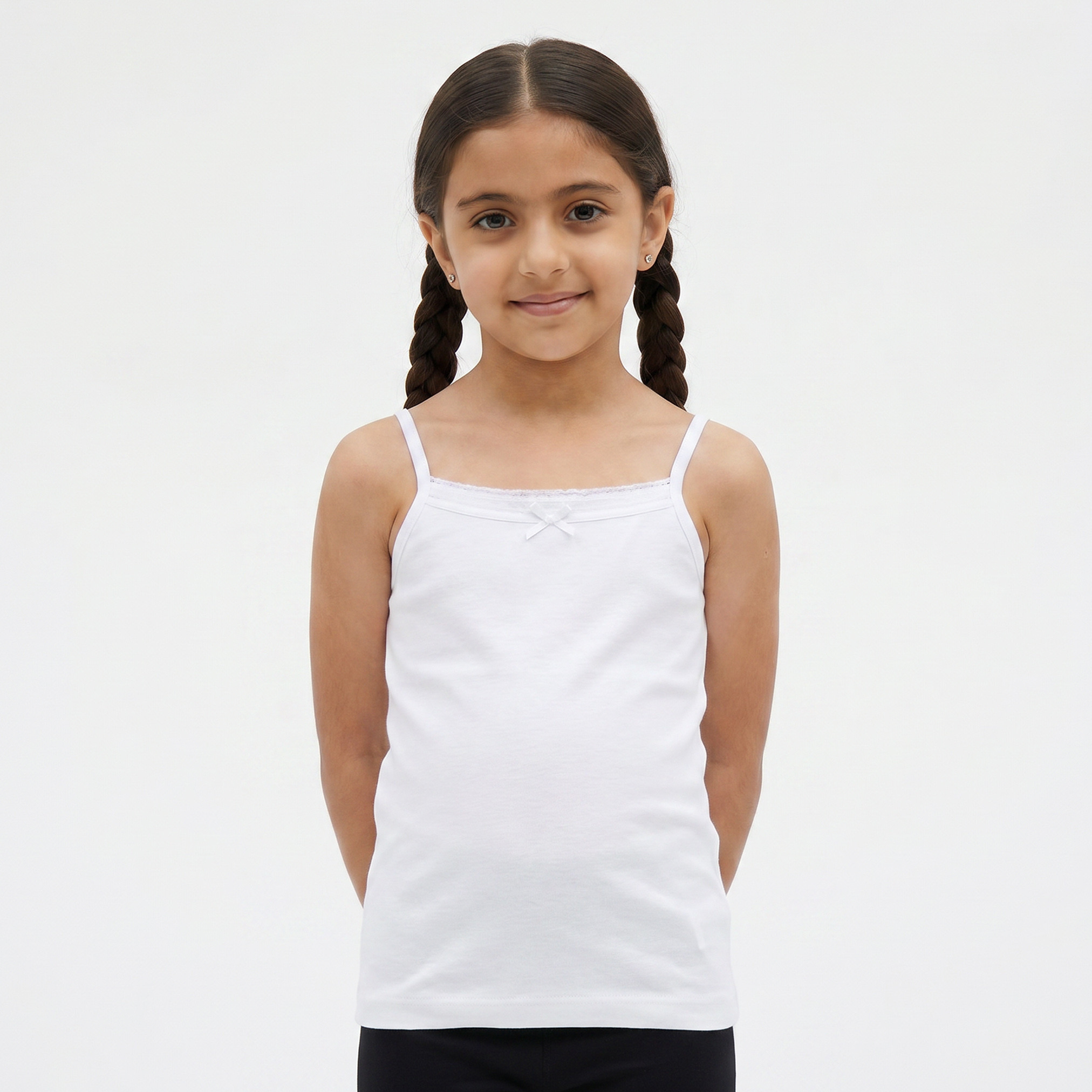 Juniors Solid Camisole with Spaghetti Straps - Set of 3-girls-clothing-innerwear-vests-image-1