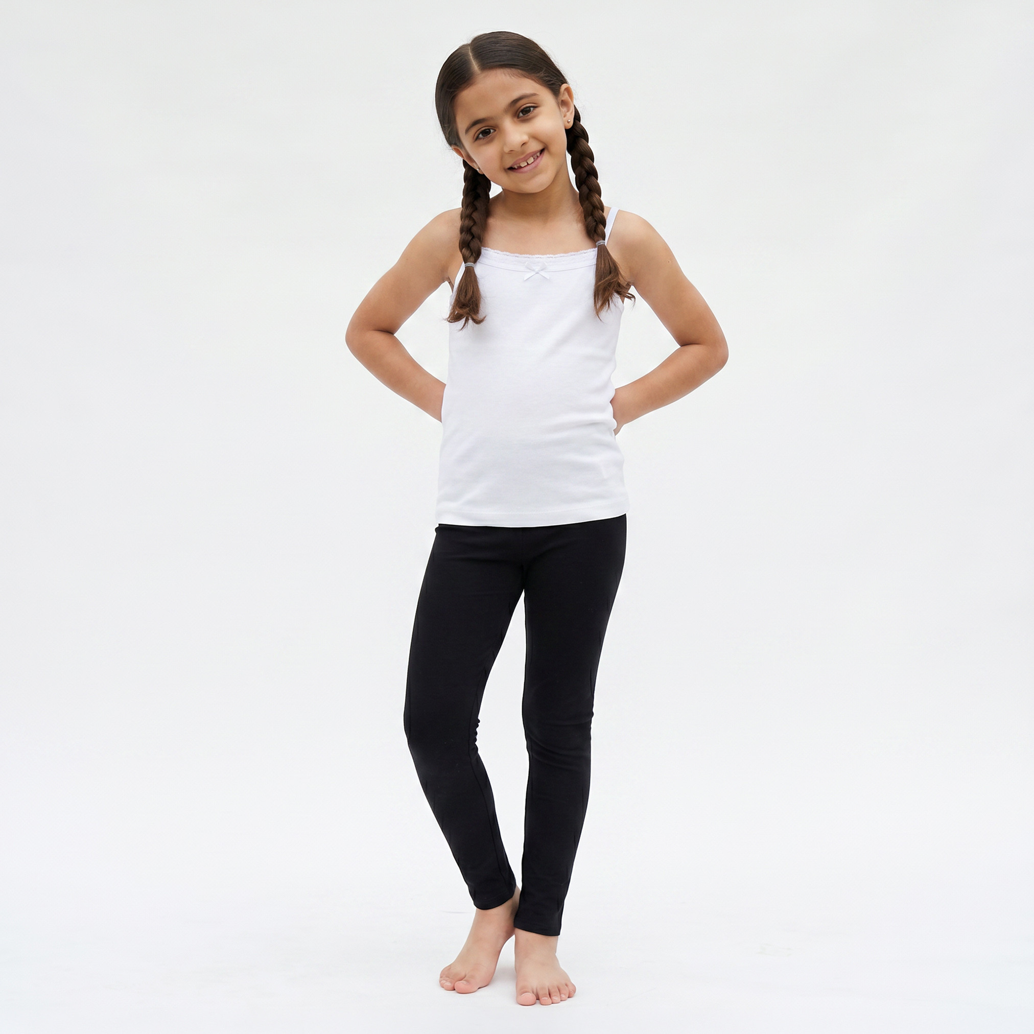 Juniors Solid Camisole with Spaghetti Straps - Set of 3-girls-clothing-innerwear-vests-image-2