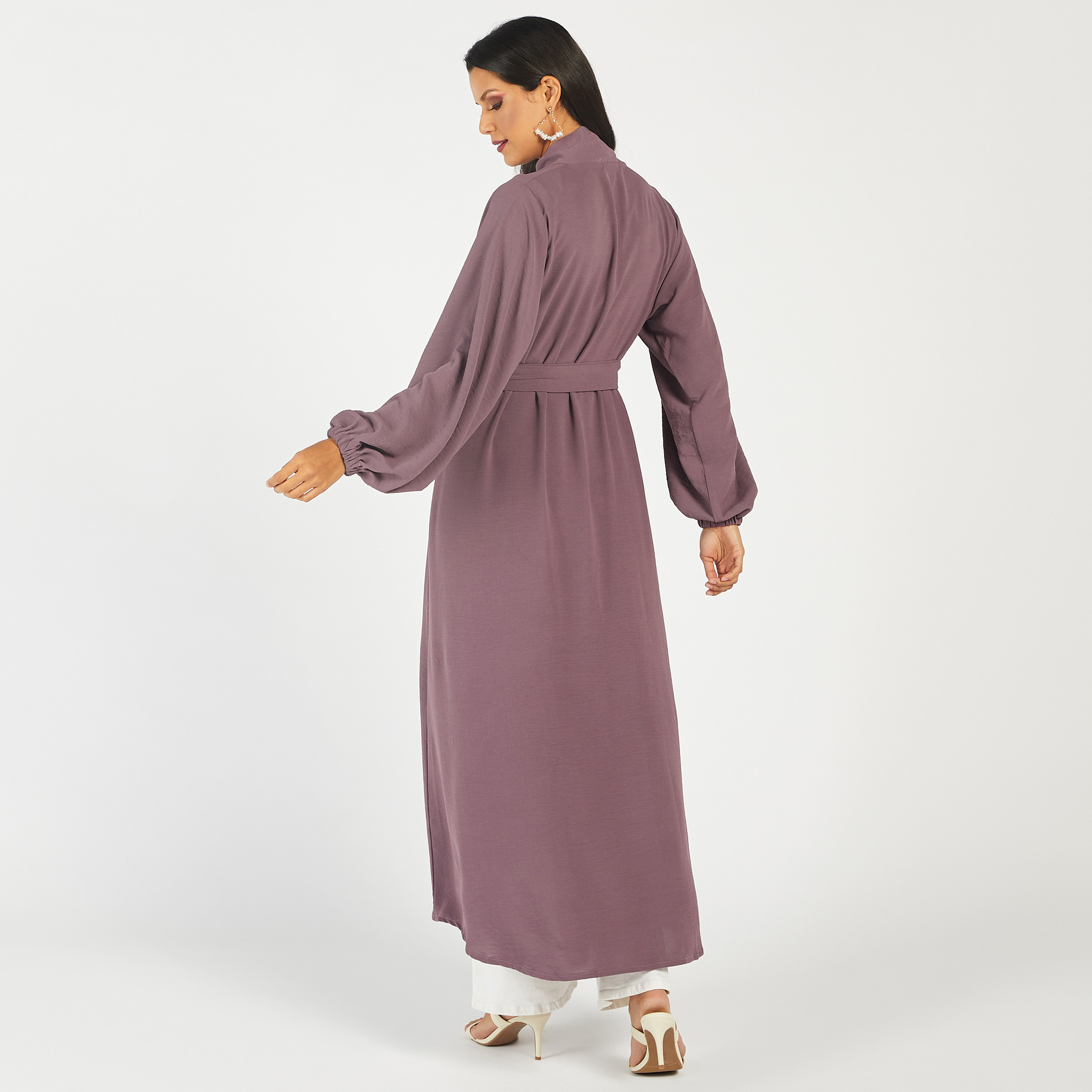عباية سادة بحزام رباط وحجاب من نُخبة-women-arabicclothing-abayas-image-5