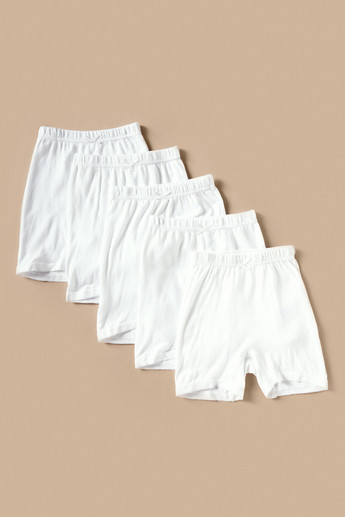 Juniors Solid Boxers with Elasticised Waistband - Set of 5