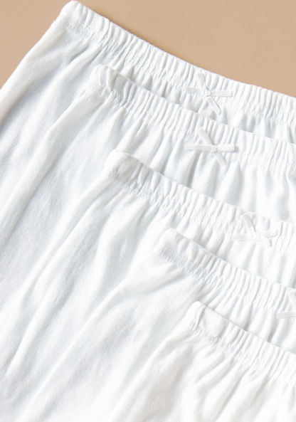 Juniors Plain Shorts with Elasticised Waistband - Set of 5-Panties-image-1