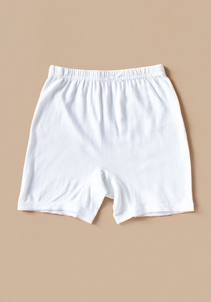 Juniors Plain Shorts with Elasticised Waistband - Set of 5-Panties-image-3