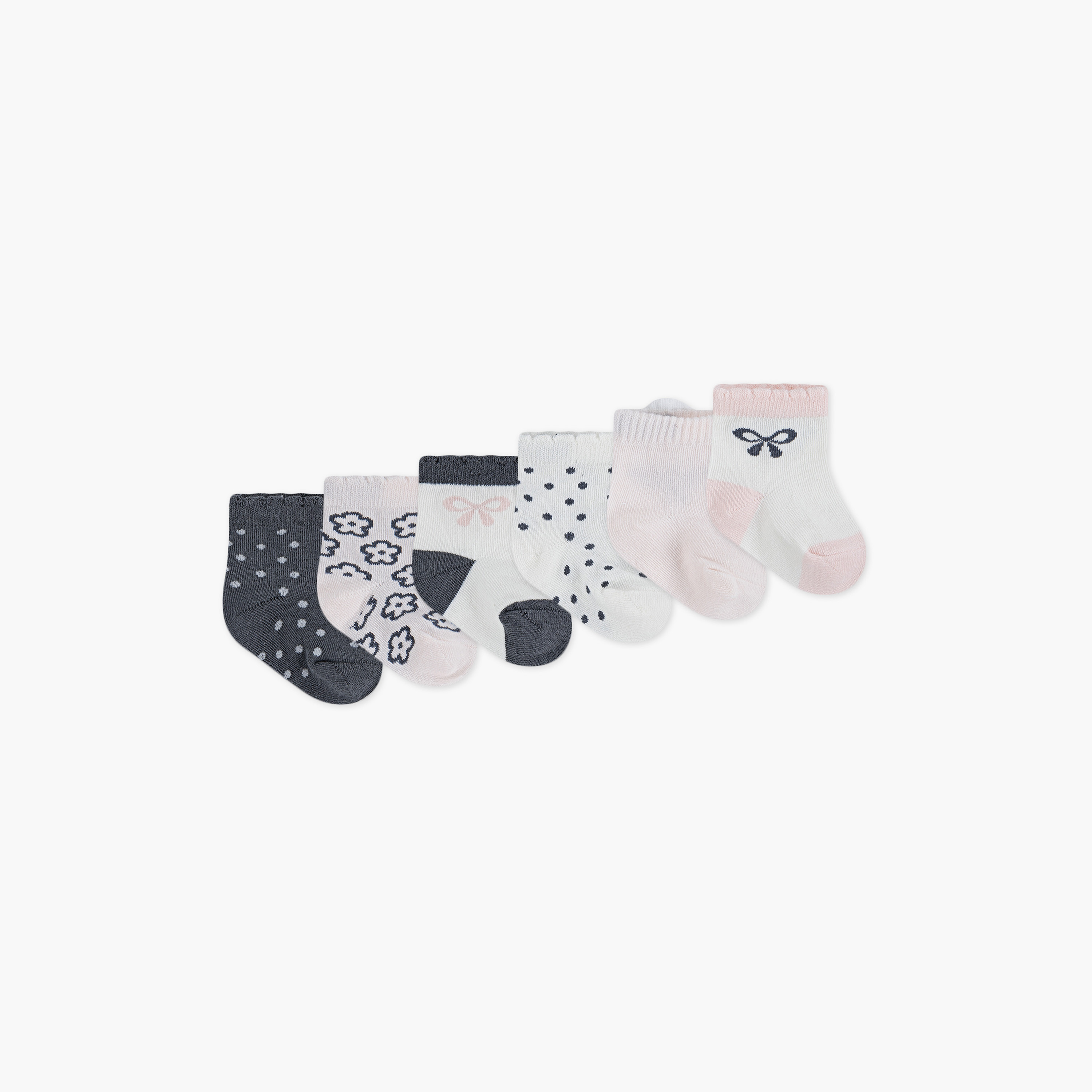 طقم جوارب مطبوعة (6 أزواج) من هاجيز-baby-girls-clothing-bodysuits-image-1