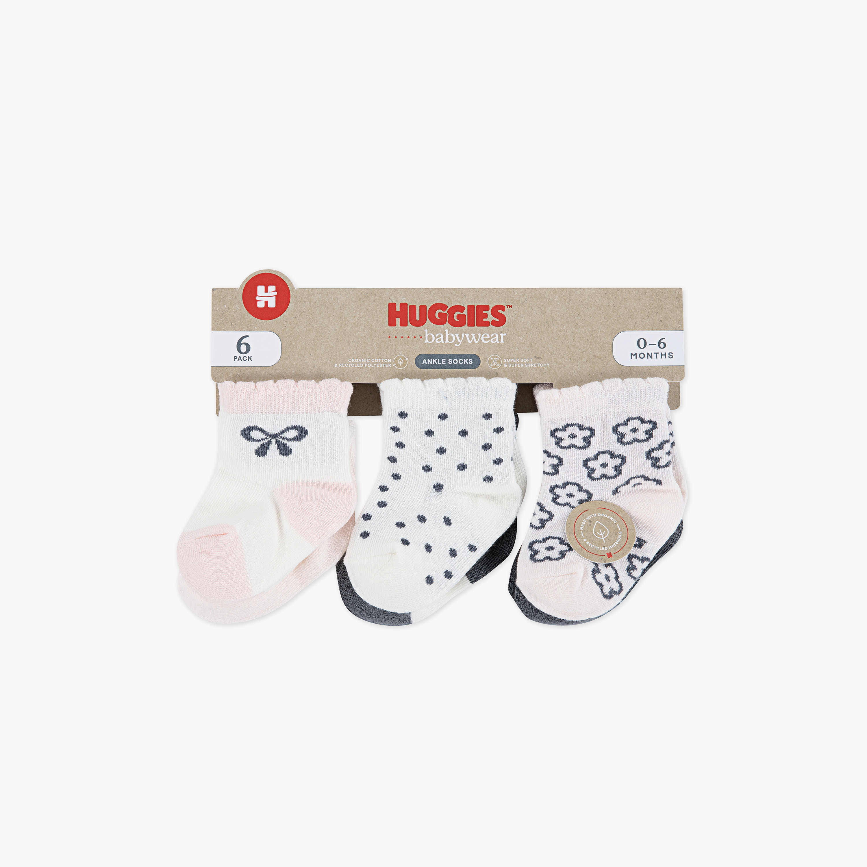 طقم جوارب مطبوعة (6 أزواج) من هاجيز-baby-girls-clothing-bodysuits-image-2