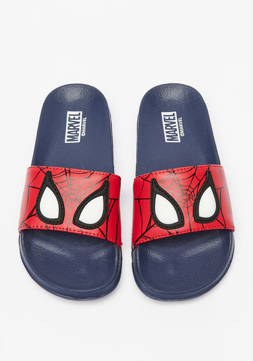 Marvel Spider-Man Applique Detail Slide Slippers-Boy%27s Flip Flops & Beach Slippers-image-0