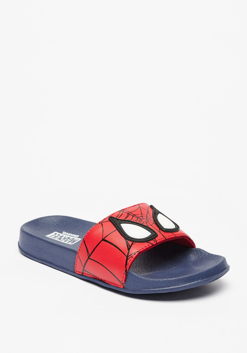 Marvel Spider-Man Applique Detail Slide Slippers-Boy%27s Flip Flops & Beach Slippers-image-1