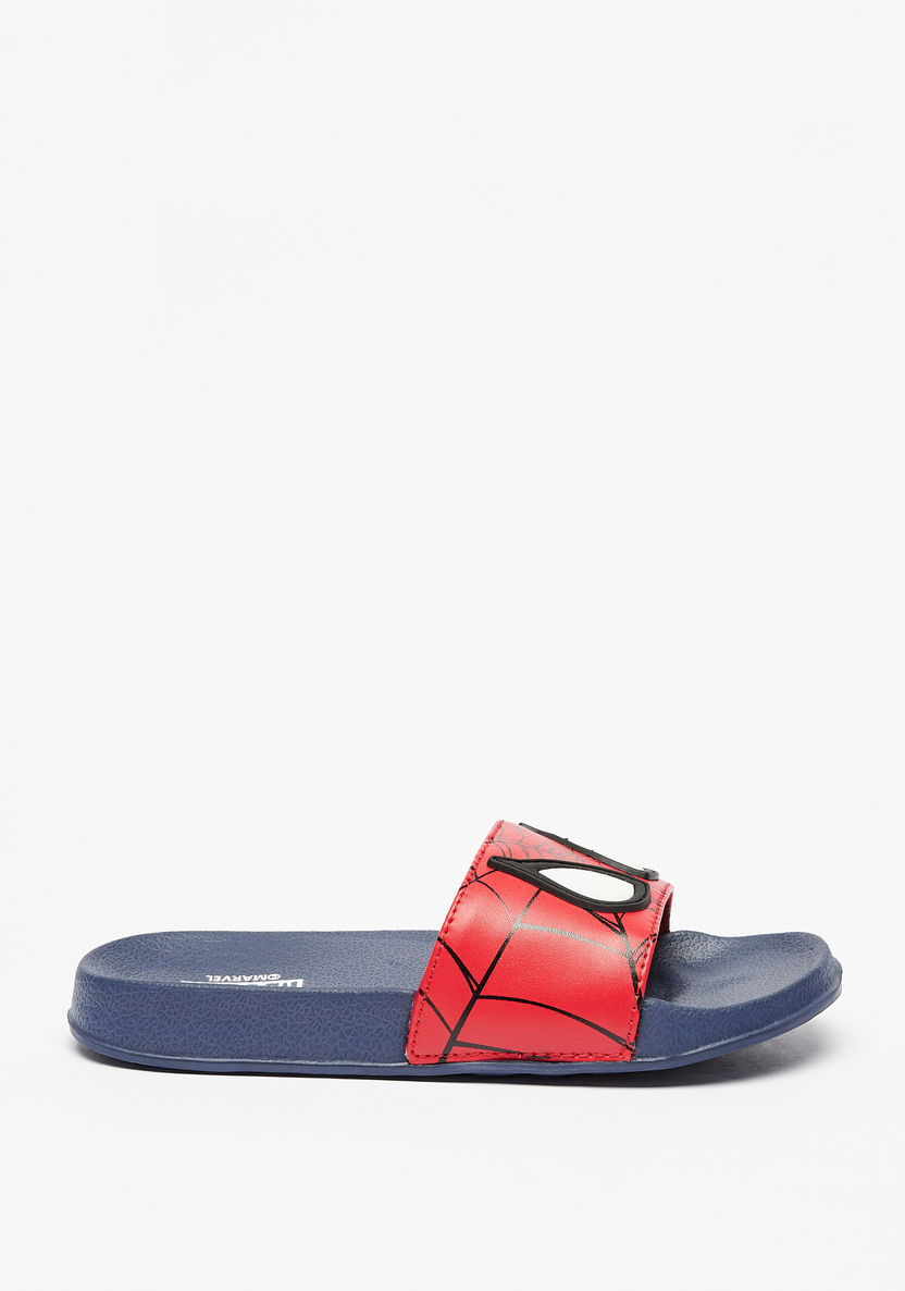 Marvel Spider-Man Applique Detail Slide Slippers-Boy%27s Flip Flops & Beach Slippers-image-2