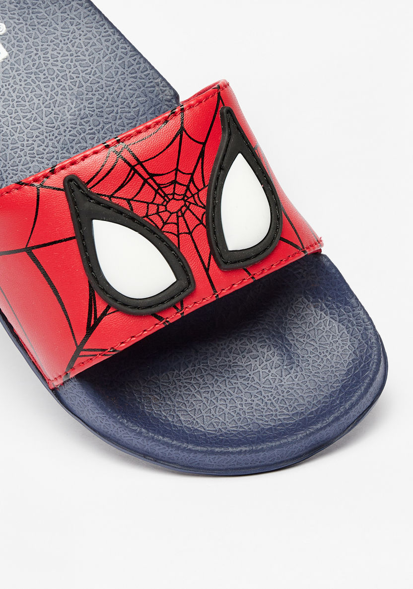 Marvel Spider-Man Applique Detail Slide Slippers-Boy%27s Flip Flops & Beach Slippers-image-3