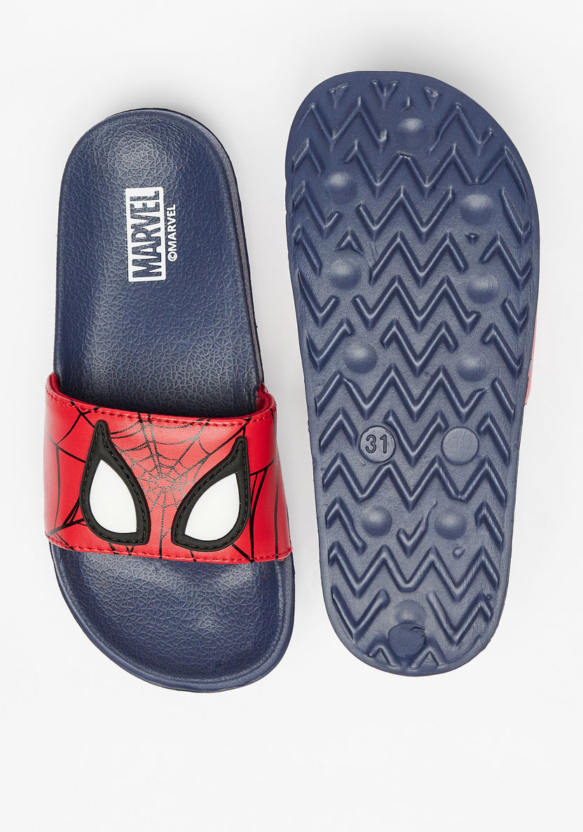 Marvel Spider-Man Applique Detail Slide Slippers-Boy%27s Flip Flops & Beach Slippers-image-4