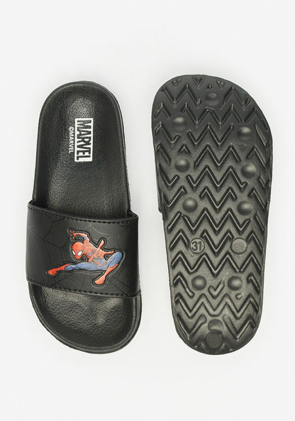 Marvel Spider-Man Print Slide Slippers-Boy%27s Flip Flops & Beach Slippers-image-4