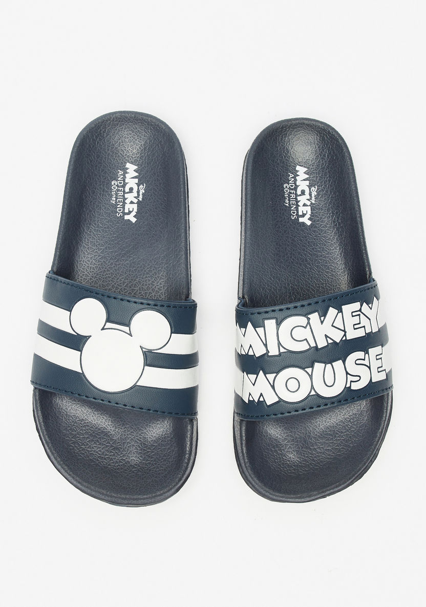 Disney Mickey Mouse Embossed Slip-On Slides-Boy%27s Flip Flops & Beach Slippers-image-0