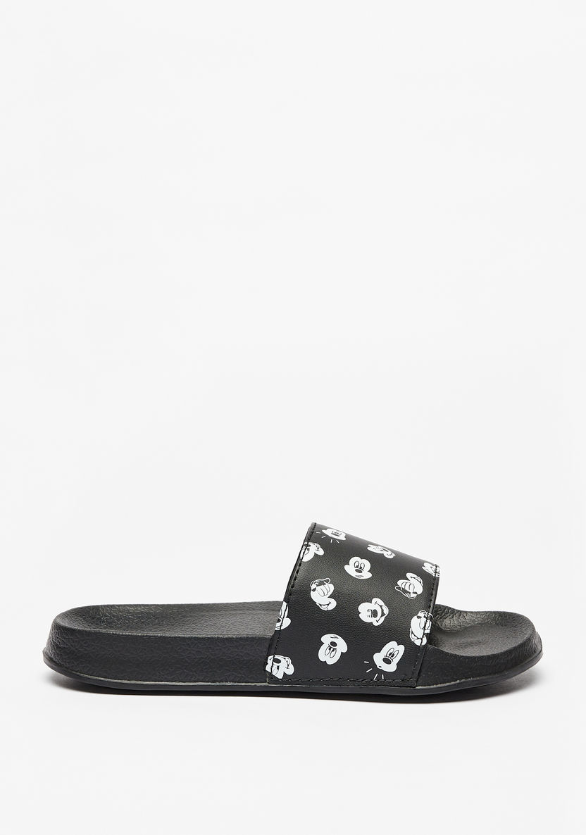 Disney Mickey Mouse Print Slip-On Slide Slippers-Boy%27s Flip Flops & Beach Slippers-image-2