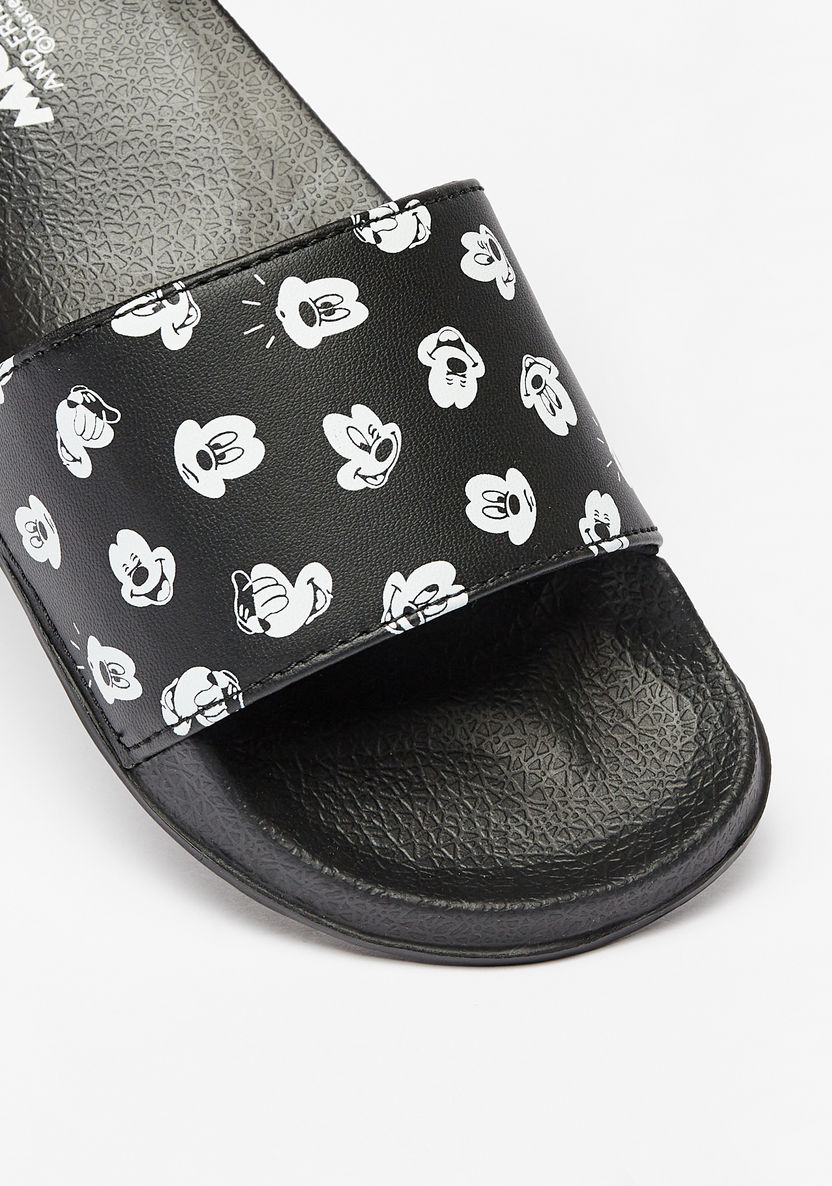Disney Mickey Mouse Print Slip-On Slide Slippers-Boy%27s Flip Flops & Beach Slippers-image-3