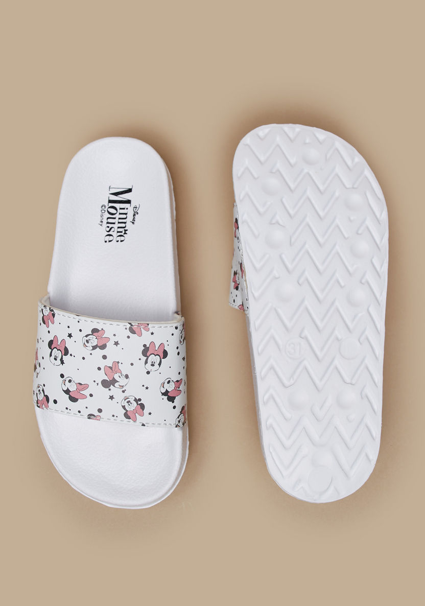 Minnie Mouse Print Slip-On Slide Slippers-Girl%27s Flip Flops & Beach Slippers-image-4
