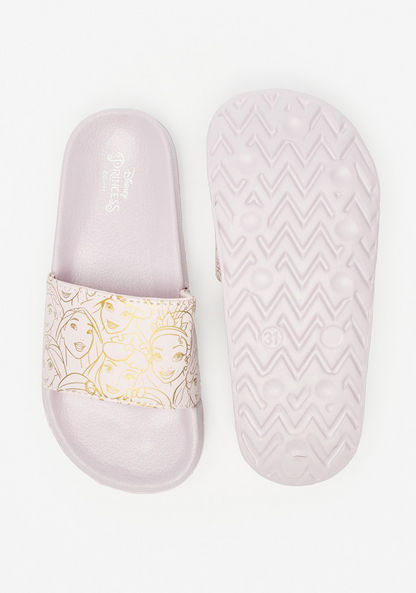 Disney Princesses Print Slip-On Slides-Girl%27s Flip Flops & Beach Slippers-image-4