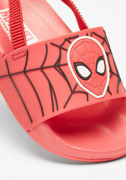 Marvel Spider-Man Print Slide Slippers with Backstrap-Boy%27s Flip Flops & Beach Slippers-image-3