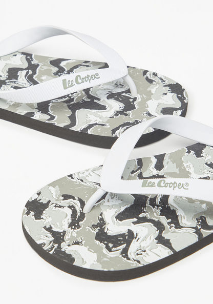 Lee Cooper Men's Marble Print Slip-On Thong Slippers