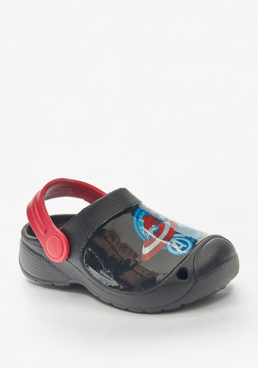 Captain America Print Slip-On Clogs-Boy%27s Flip Flops & Beach Slippers-image-1