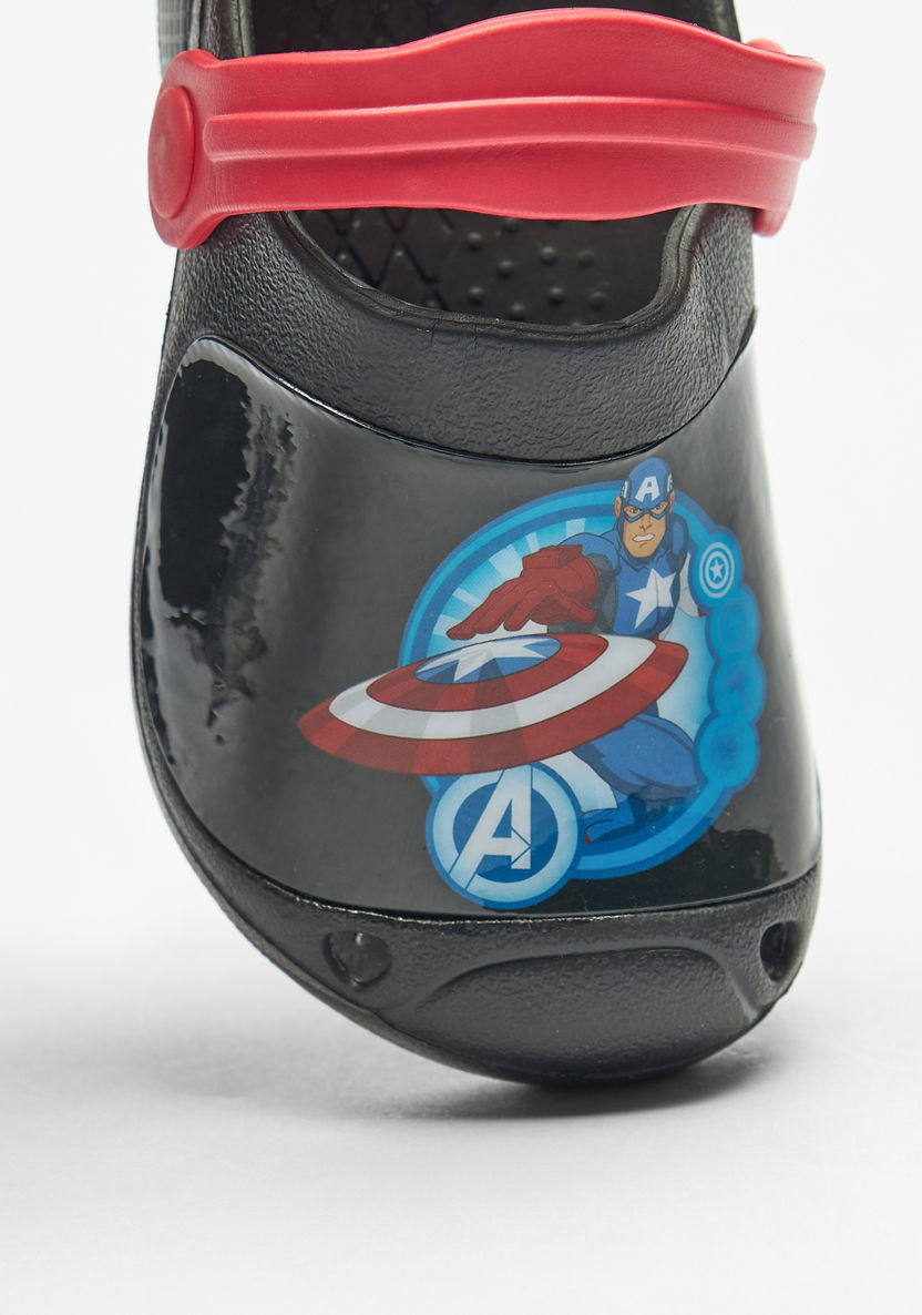 Captain America Print Slip-On Clogs-Boy%27s Flip Flops & Beach Slippers-image-3
