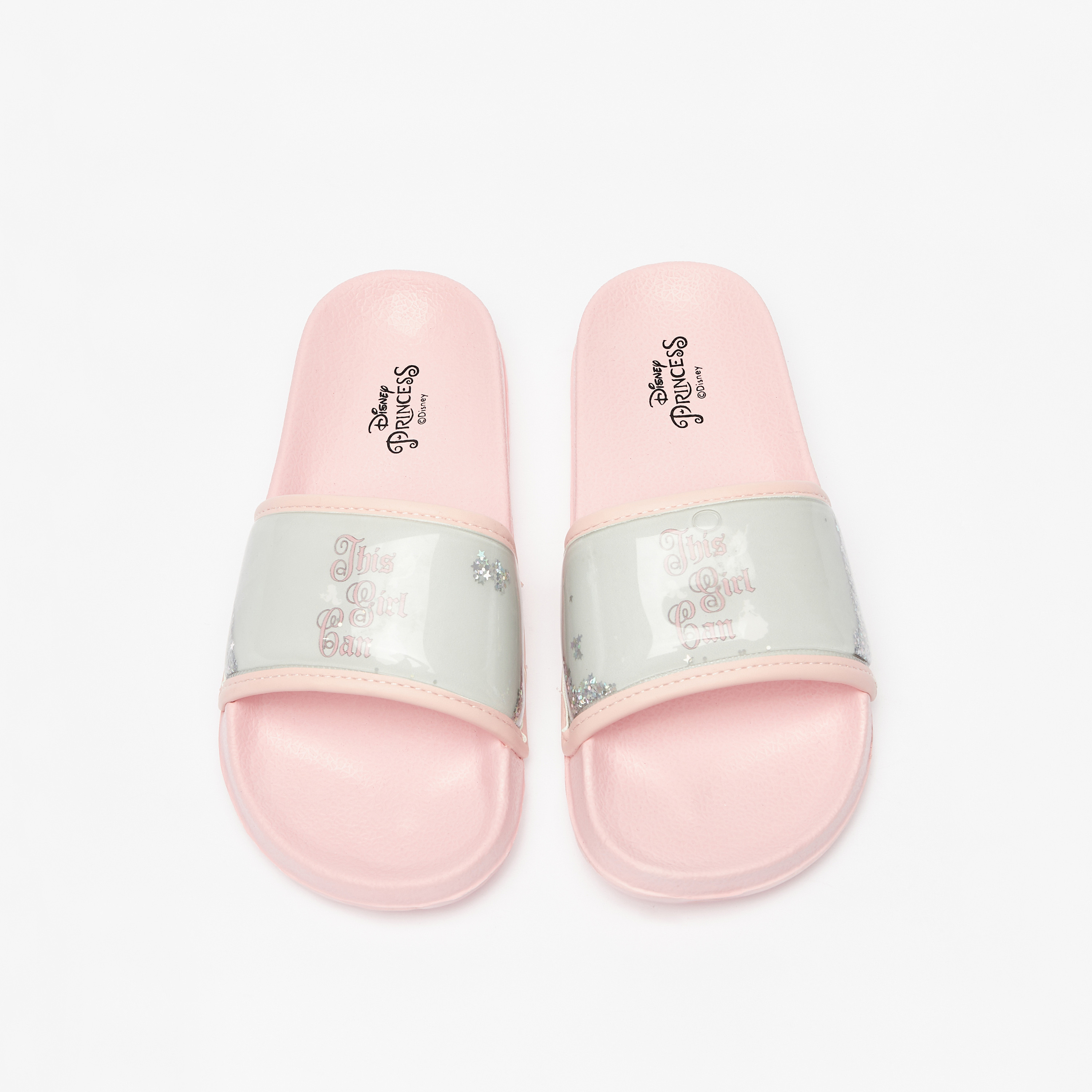 Shop Disney Princess Glitter Print Slide Slippers Online Splash UAE