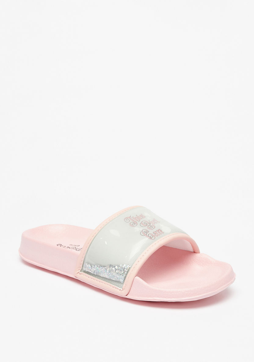 Disney Princess Glitter Print Slide Slippers-Girl%27s Flip Flops & Beach Slippers-image-1