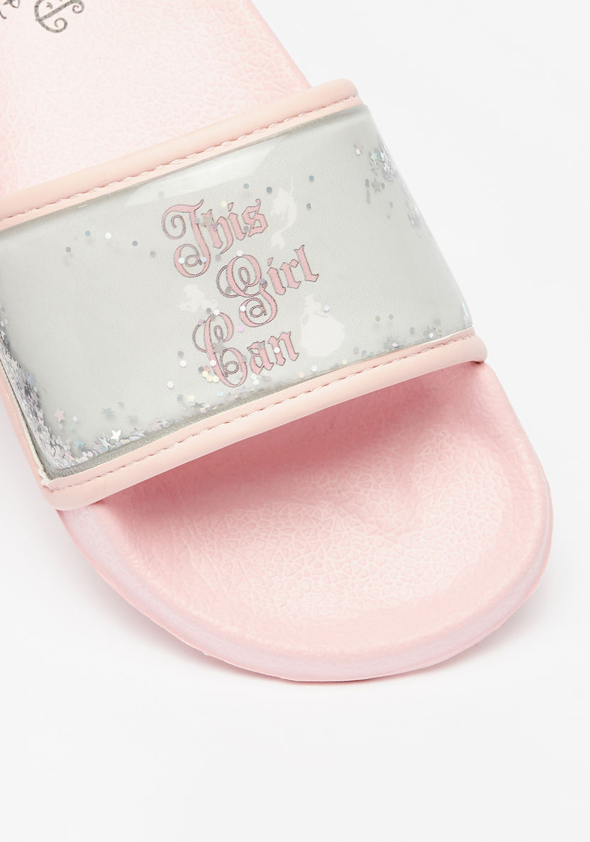 Disney Princess Glitter Print Slide Slippers-Girl%27s Flip Flops & Beach Slippers-image-3