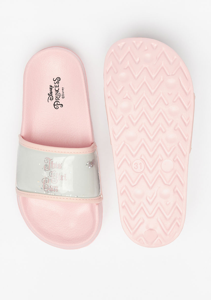 Disney Princess Glitter Print Slide Slippers-Girl%27s Flip Flops & Beach Slippers-image-4