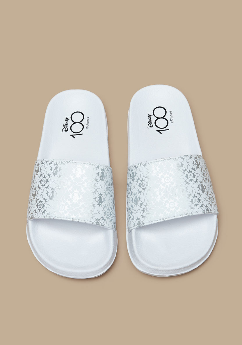 Disney Princess Print Slip-On Slide Slippers-Girl%27s Flip Flops & Beach Slippers-image-0