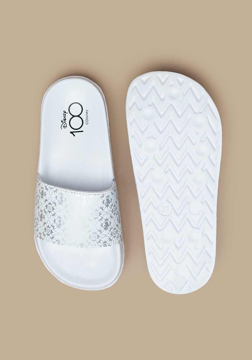 Disney Princess Print Slip-On Slide Slippers-Girl%27s Flip Flops & Beach Slippers-image-4