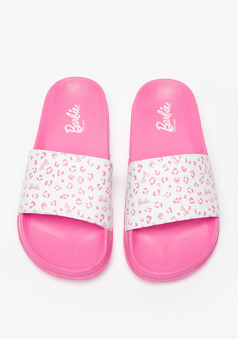 Barbie Printed Slip-On Slide Slippers-Girl%27s Flip Flops & Beach Slippers-image-0