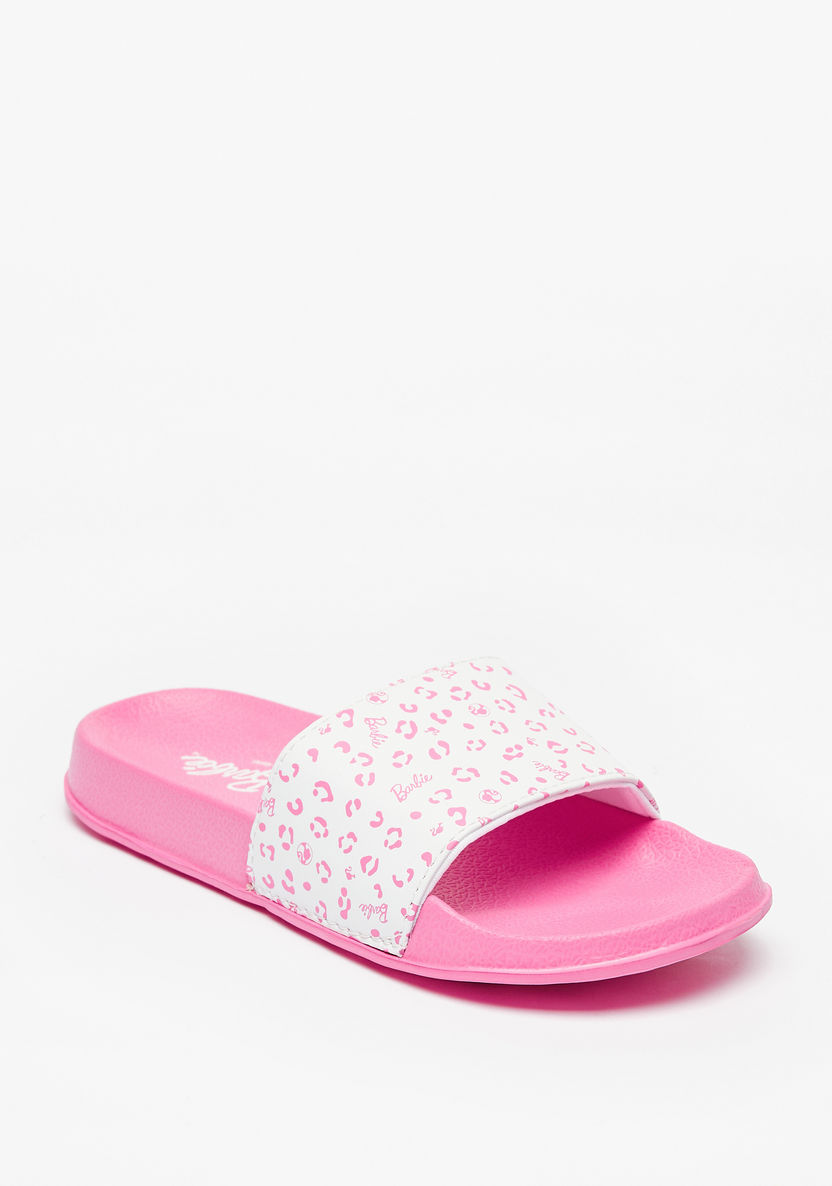 Barbie Printed Slip-On Slide Slippers-Girl%27s Flip Flops & Beach Slippers-image-1