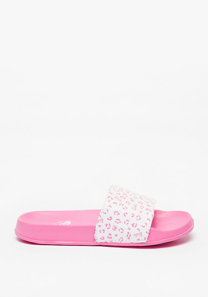Barbie Printed Slip-On Slide Slippers-Girl%27s Flip Flops & Beach Slippers-image-2