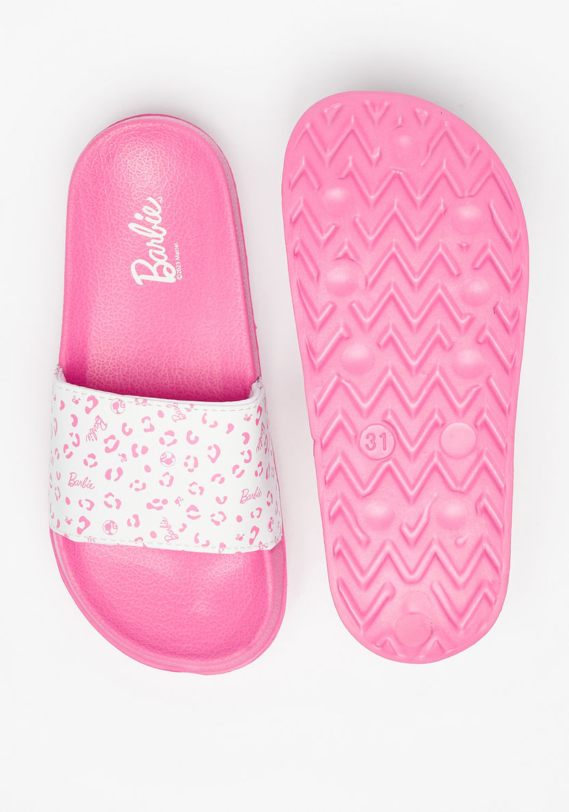 Barbie Printed Slip-On Slide Slippers-Girl%27s Flip Flops & Beach Slippers-image-4
