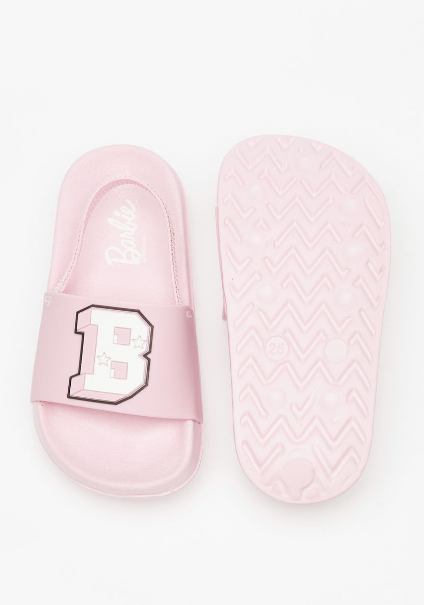 Barbie Embossed Slip-On Slide Slippers-Girl%27s Flip Flops & Beach Slippers-image-4