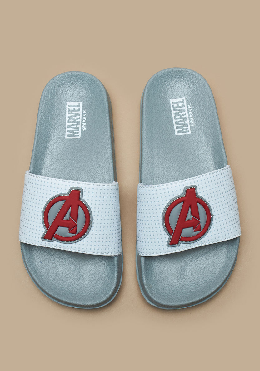 Marvel Avengers Embossed Slip-On Slides-Boy%27s Flip Flops & Beach Slippers-image-0