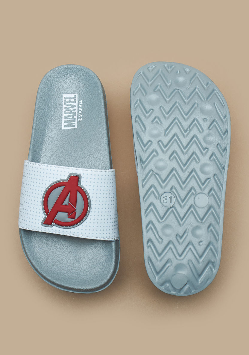 Marvel Avengers Embossed Slip-On Slides-Boy%27s Flip Flops & Beach Slippers-image-3