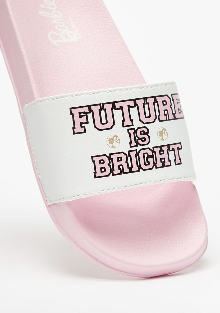 Barbie Printed Slip-On Slide Slippers-Girl%27s Flip Flops & Beach Slippers-image-4