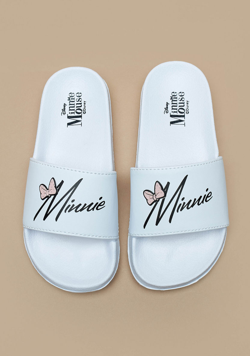 Disney Minnie Mouse Print Slide Slippers-Girl%27s Flip Flops & Beach Slippers-image-0