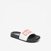 Marvel Logo Print Slip-On Slide Slippers-Boy%27s Flip Flops & Beach Slippers-thumbnailMobile-1