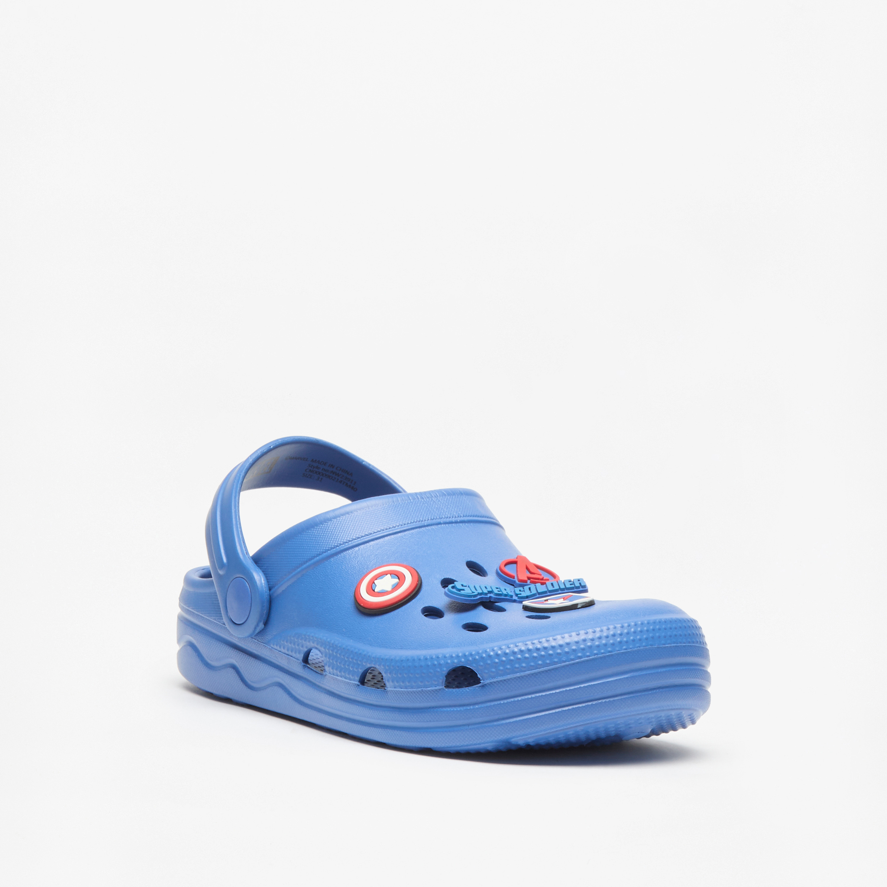 Marvel Captain America Applique Clogs with Backstrap-boys-shoes-flipflopsandslides-image-1