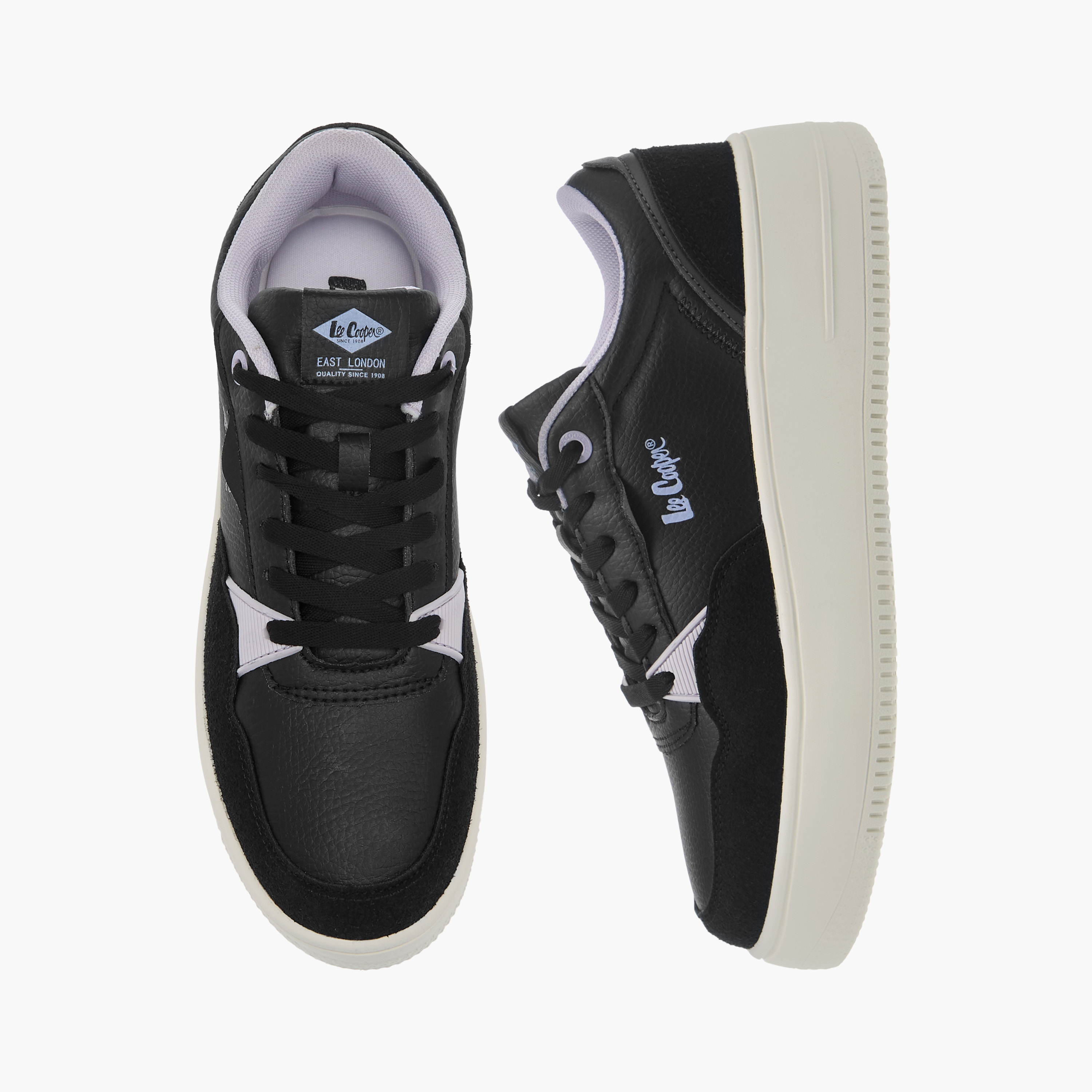 Lee Cooper Women's Logo Print Panelled Lace-Up Sneakers-women-shoes-sneakers-image-1