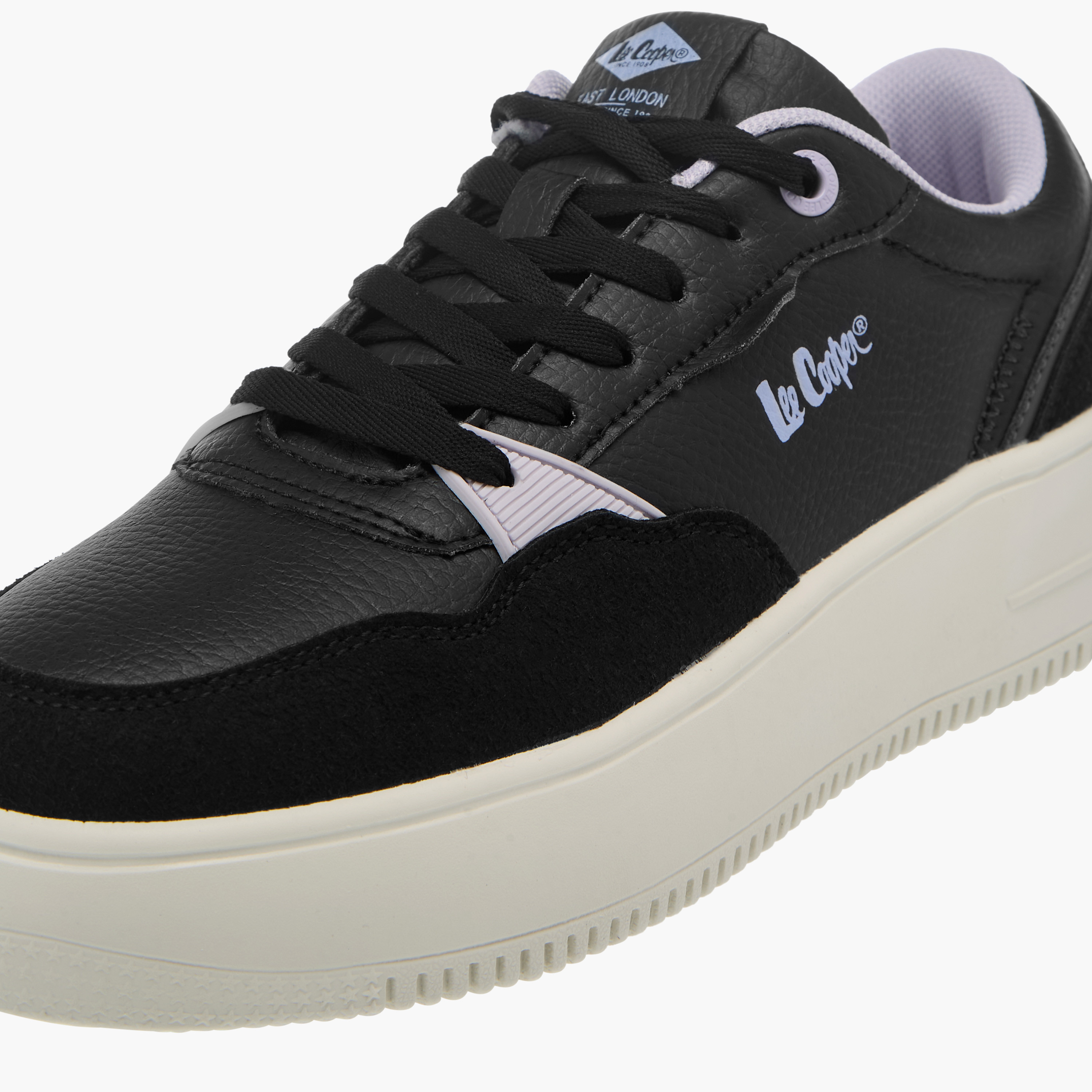 Lee Cooper Women's Logo Print Panelled Lace-Up Sneakers-women-shoes-sneakers-image-4