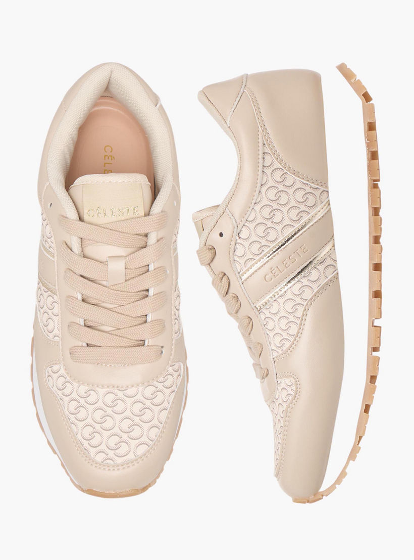 حذاء سنيكرز برباط إغلاق وطبعات مونوجرام للنساء من سيليست-women-shoes-sneakers-image-1