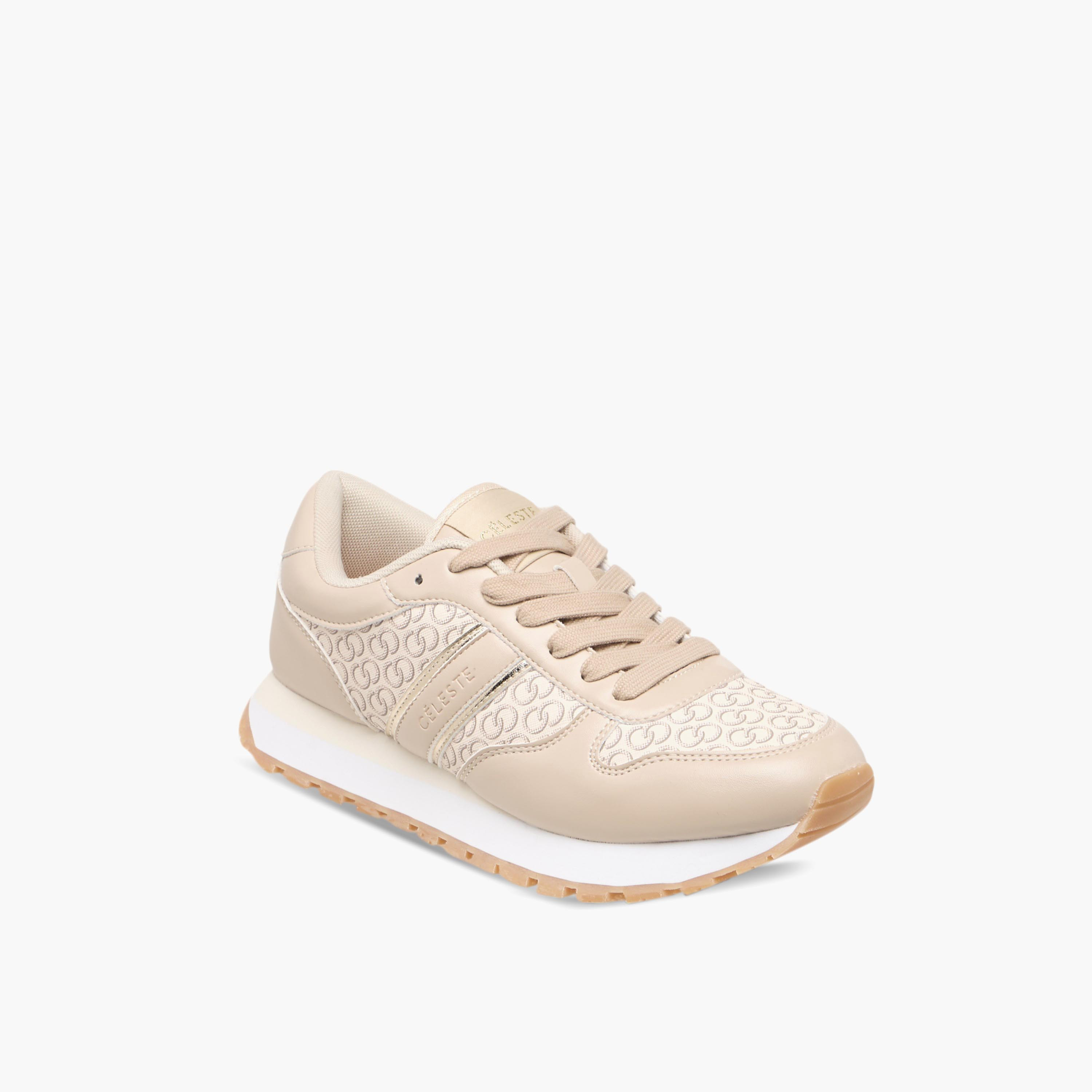 حذاء سنيكرز برباط إغلاق وطبعات مونوجرام للنساء من سيليست-women-shoes-sneakers-image-3