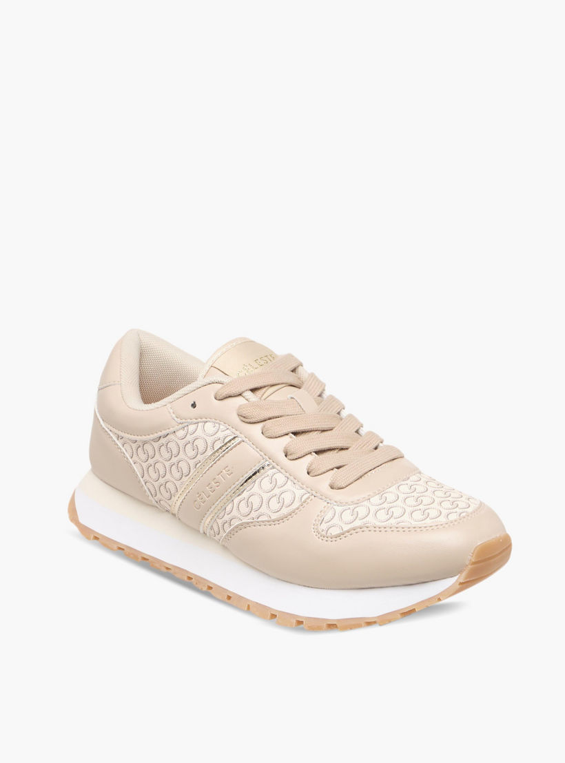 حذاء سنيكرز برباط إغلاق وطبعات مونوجرام للنساء من سيليست-women-shoes-sneakers-image-3