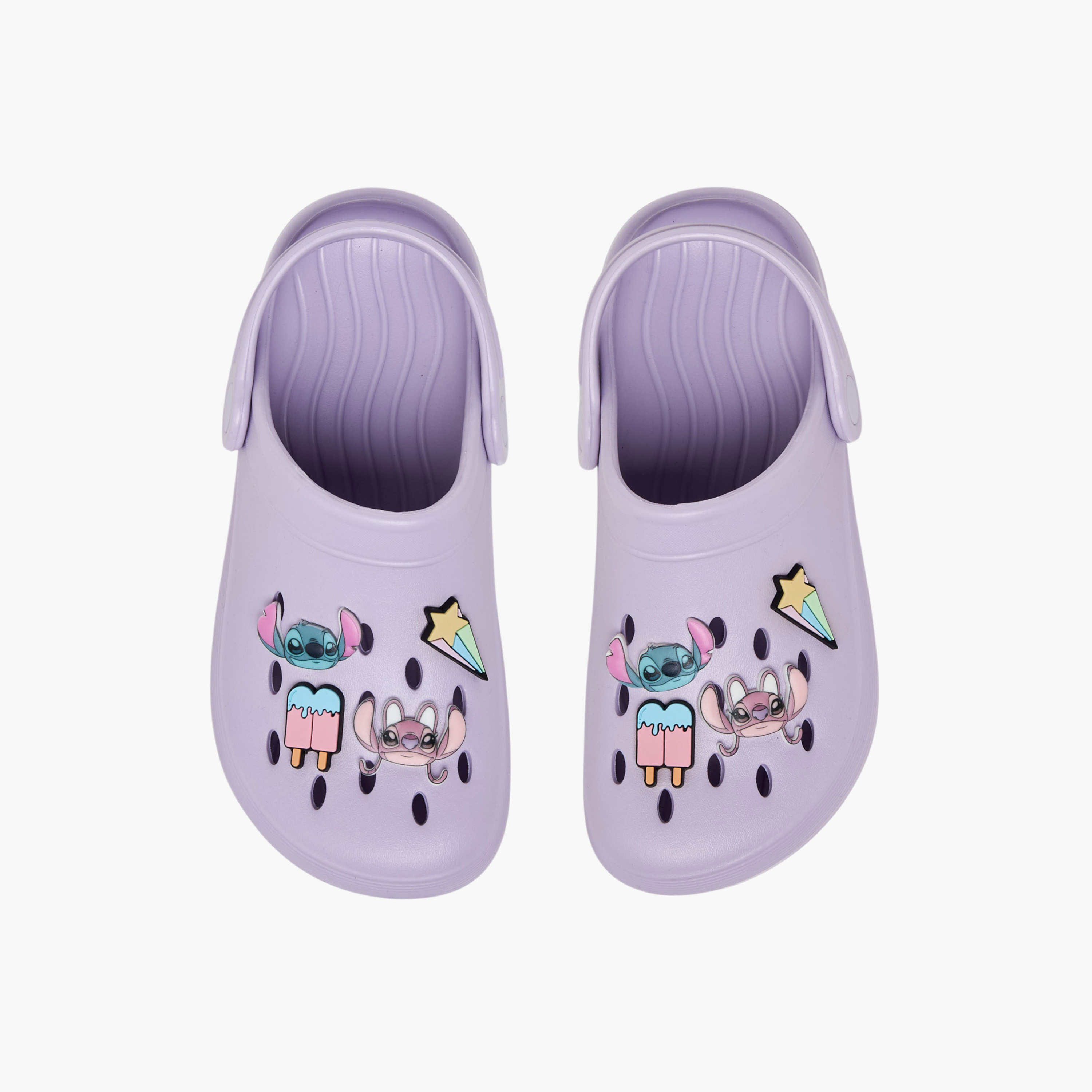 Disney Girls Stitch Applique Backstrap Clogs-girls-shoes-sandals-image-1