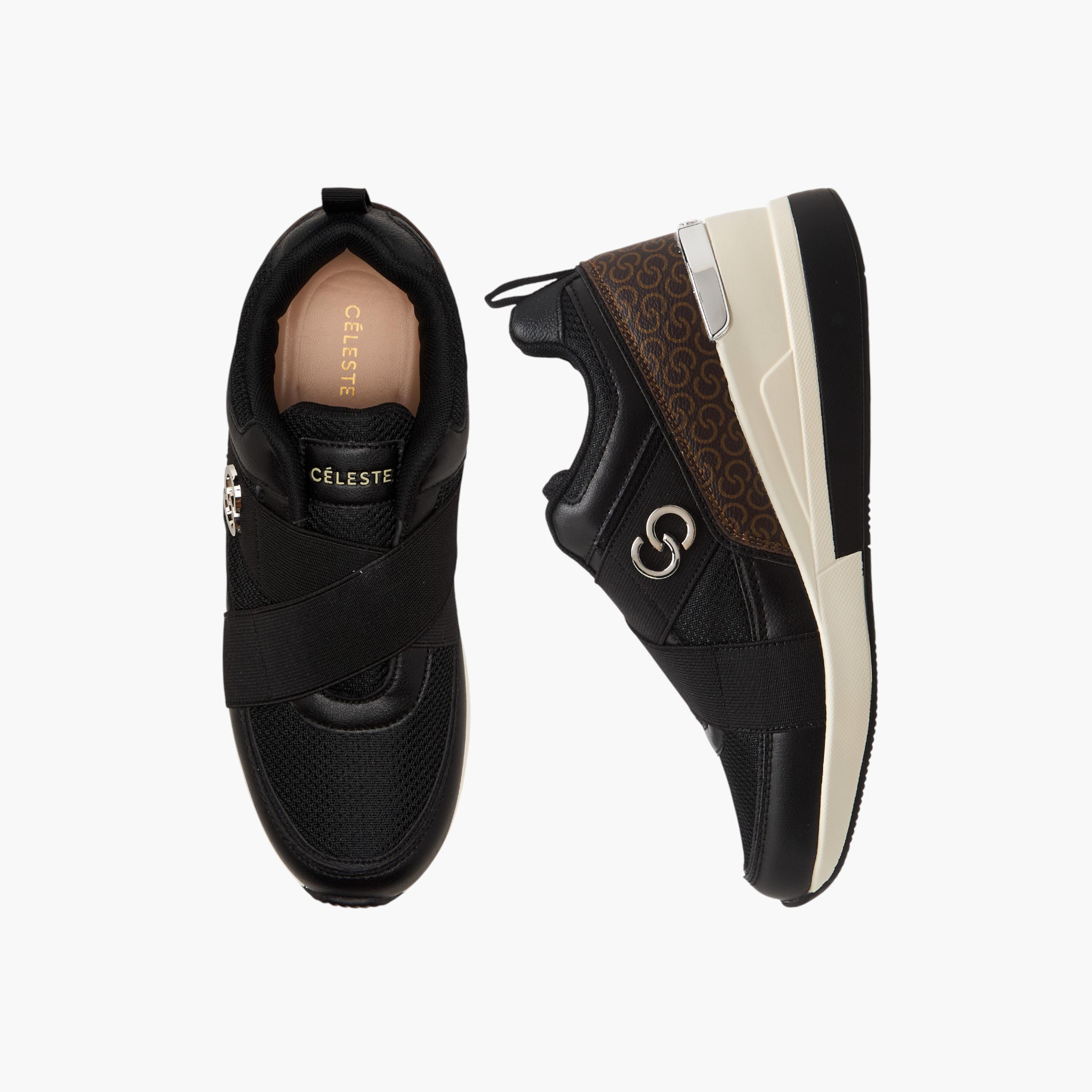 Celeste Women Monogram Print Ankle Sneakers-women-shoes-sneakers-image-1